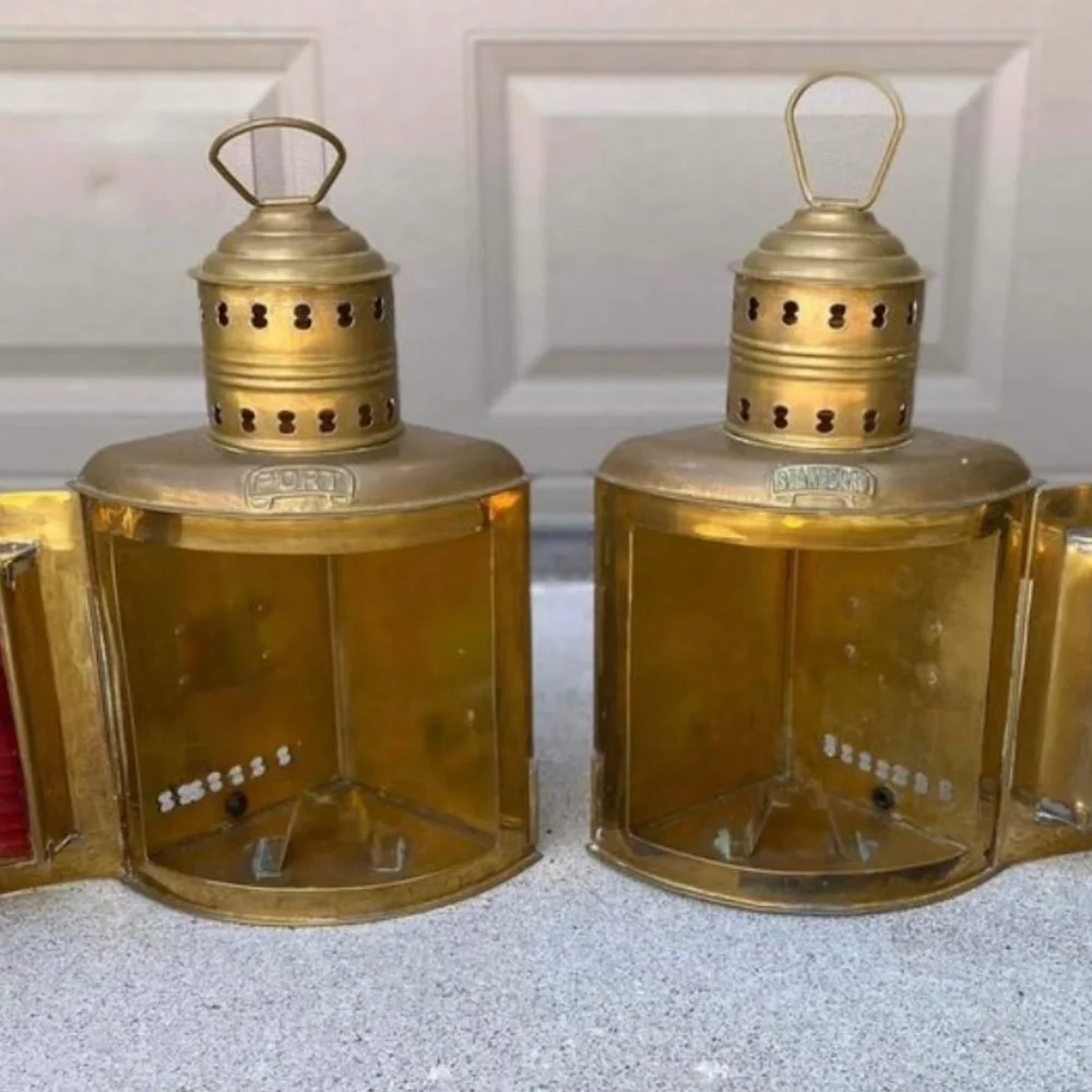 Vintage Brass Ship Lanterns Port Starboard Lanterns Nautical